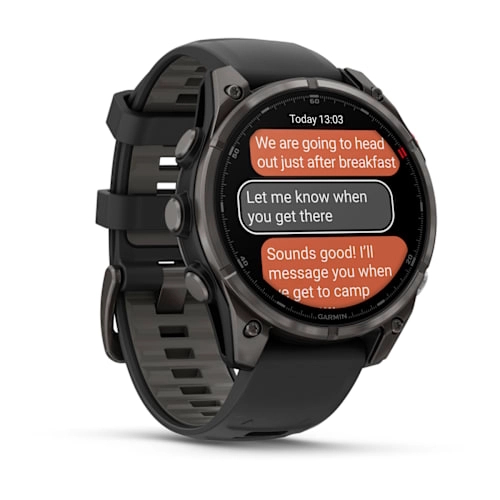 Fenix 8 Pro – 47 mm, AMOLED Sapphire, Carbon grey DLC titanium with Black/pebble grey silicone band — фото 2