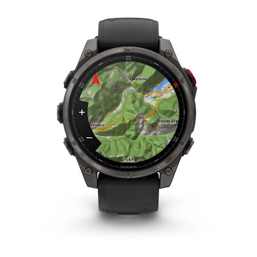 Fenix 8 Pro – 47 mm, AMOLED Sapphire, Carbon grey DLC titanium with Black/pebble grey silicone band — фото 5