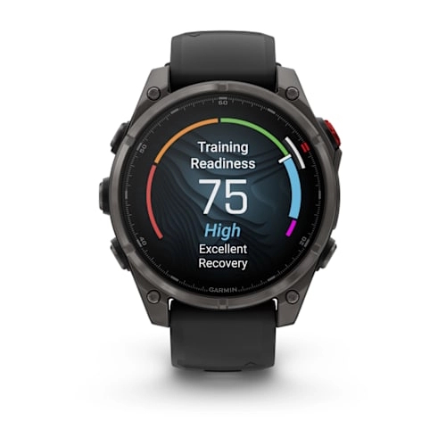 Fenix 8 Pro – 47 mm, AMOLED Sapphire, Carbon grey DLC titanium with Black/pebble grey silicone band — фото 6