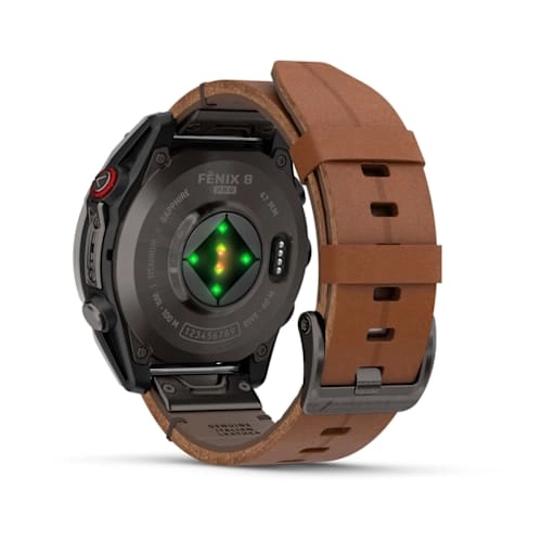 Fenix 8 Pro – 47 mm, AMOLED Sapphire, Carbon grey DLC titanium with Chestnut leather band — фото 9