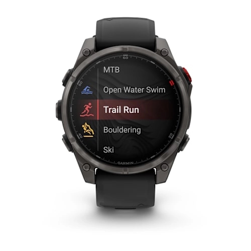 Fenix 8 Pro – 51 mm, AMOLED Sapphire, Carbon grey DLC titanium with Black/pebble grey silicone band — фото 3