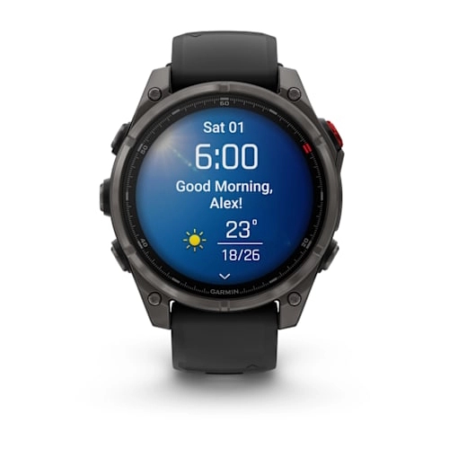 Fenix 8 Pro – 51 mm, AMOLED Sapphire, Carbon grey DLC titanium with Black/pebble grey silicone band — фото 7