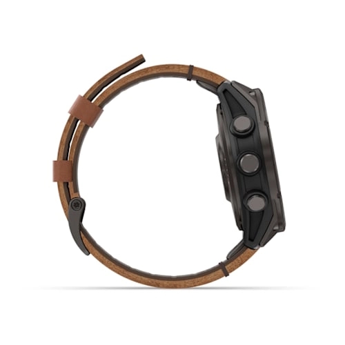 Fenix 8 Pro – 51 mm, AMOLED Sapphire, Carbon grey DLC titanium with Chestnut leather band — фото 4