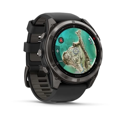 Fenix 8 Pro – 51 mm, MicroLED Sapphire, Carbon grey DLC titanium with Black/pebble grey silicone band — фото 2