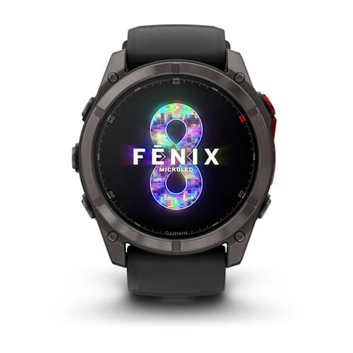 Fenix 8 Pro – 51 mm, MicroLED Sapphire, Carbon grey DLC titanium with Black/pebble grey silicone band — фото 8