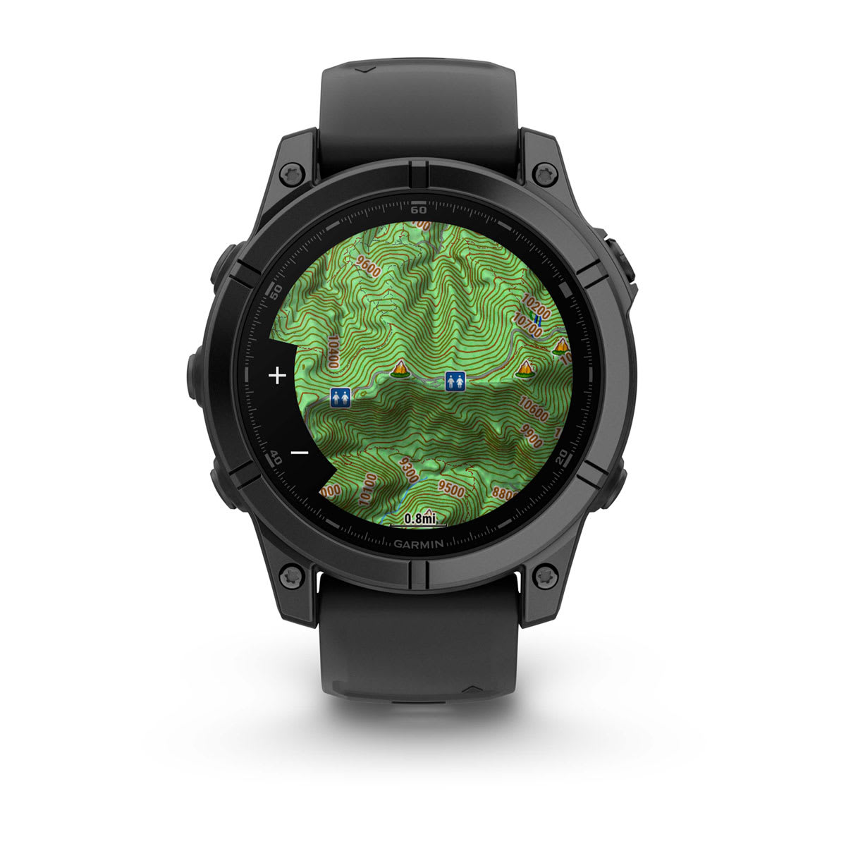 Fenix E – 47 mm, AMOLED Slate Gray Steel with Black Silicone Band — фото 3