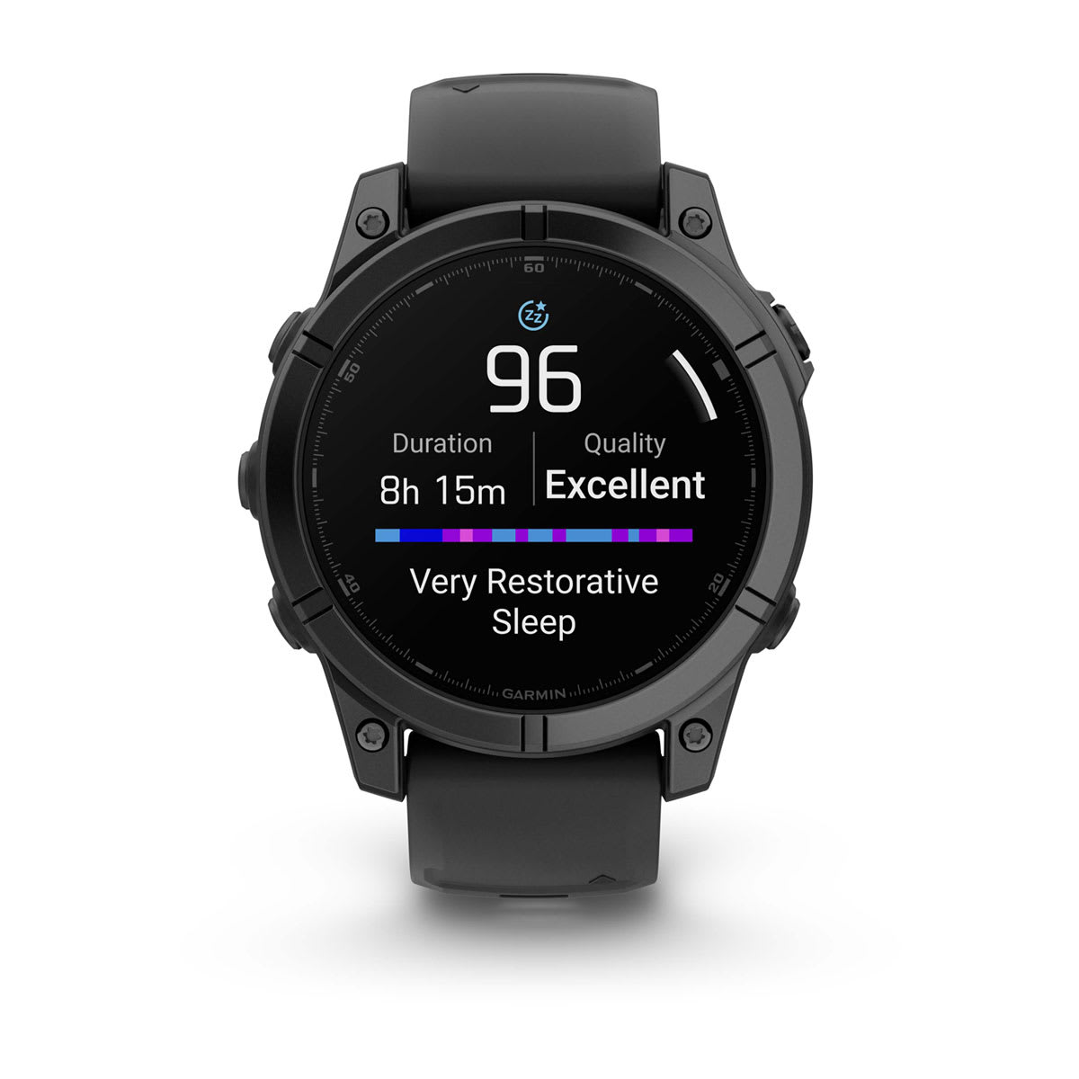 Fenix E – 47 mm, AMOLED Slate Gray Steel with Black Silicone Band — фото 8