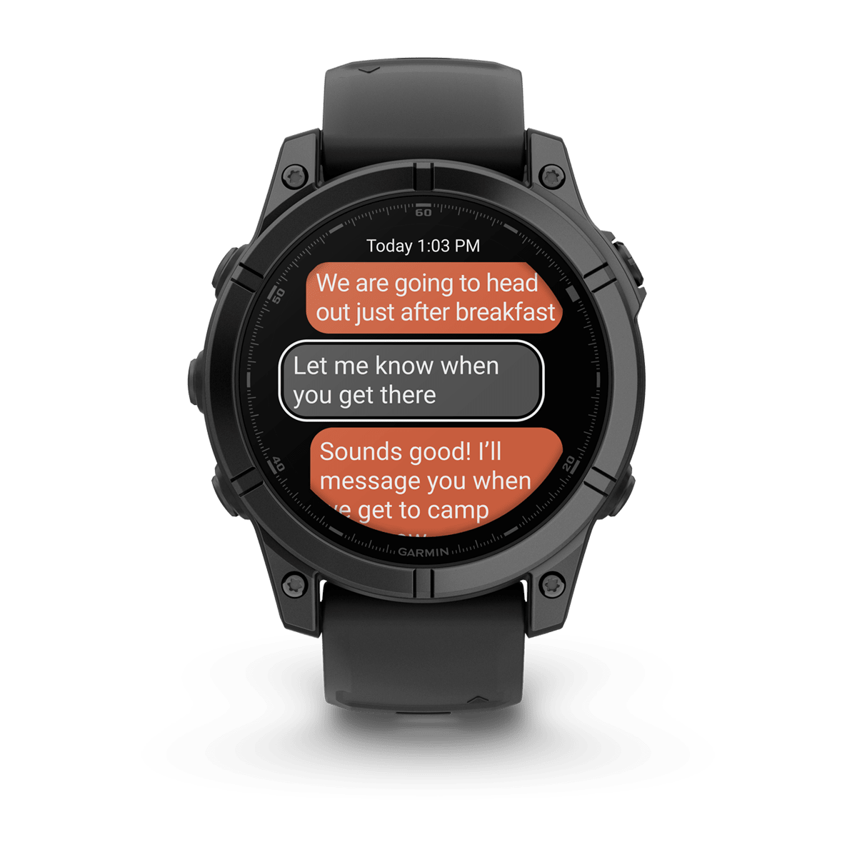 Fenix E – 47 mm, AMOLED Slate Gray Steel with Black Silicone Band — фото 10