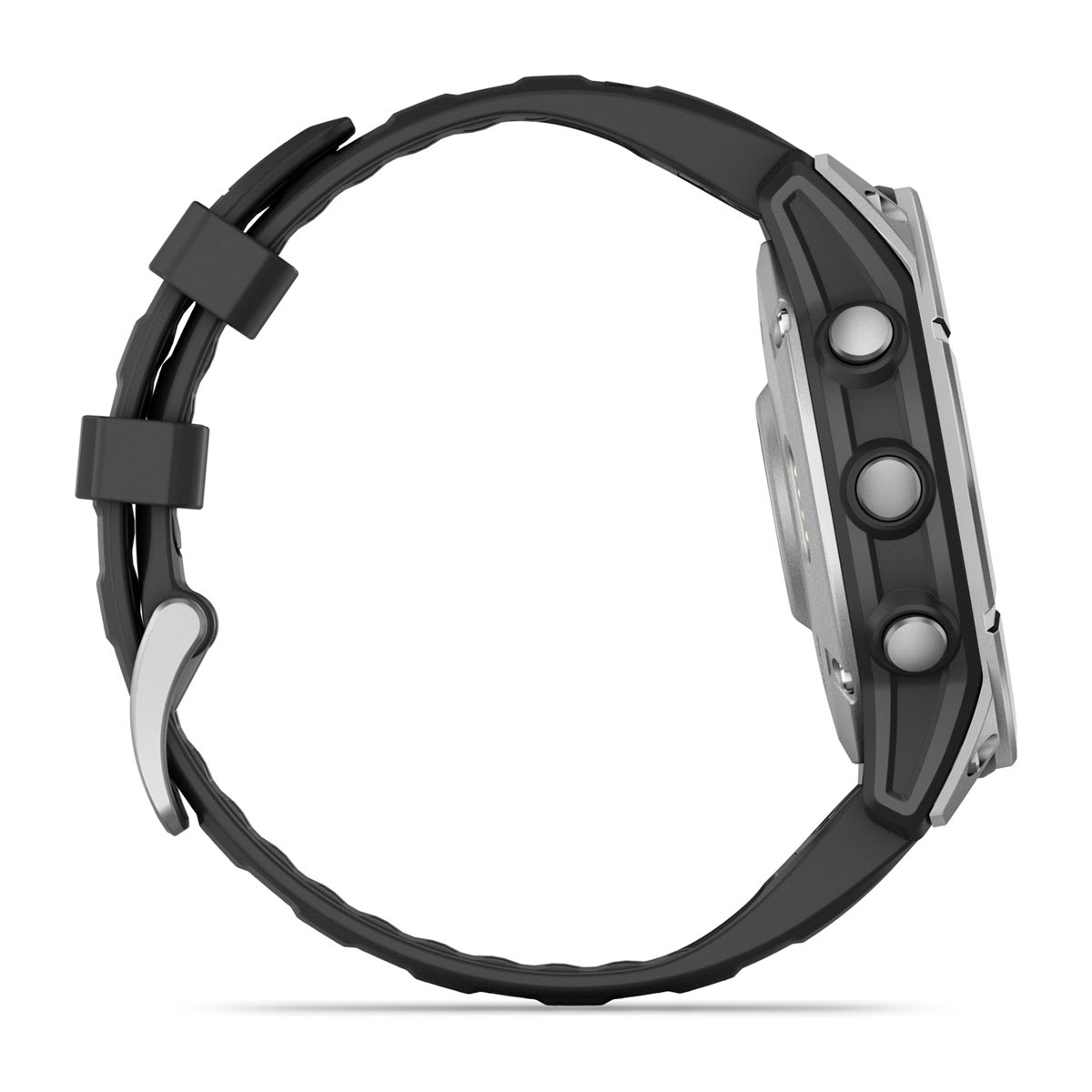 Fenix E – 47 mm, AMOLED Stainless Steel with Black Silicone Band — фото 4