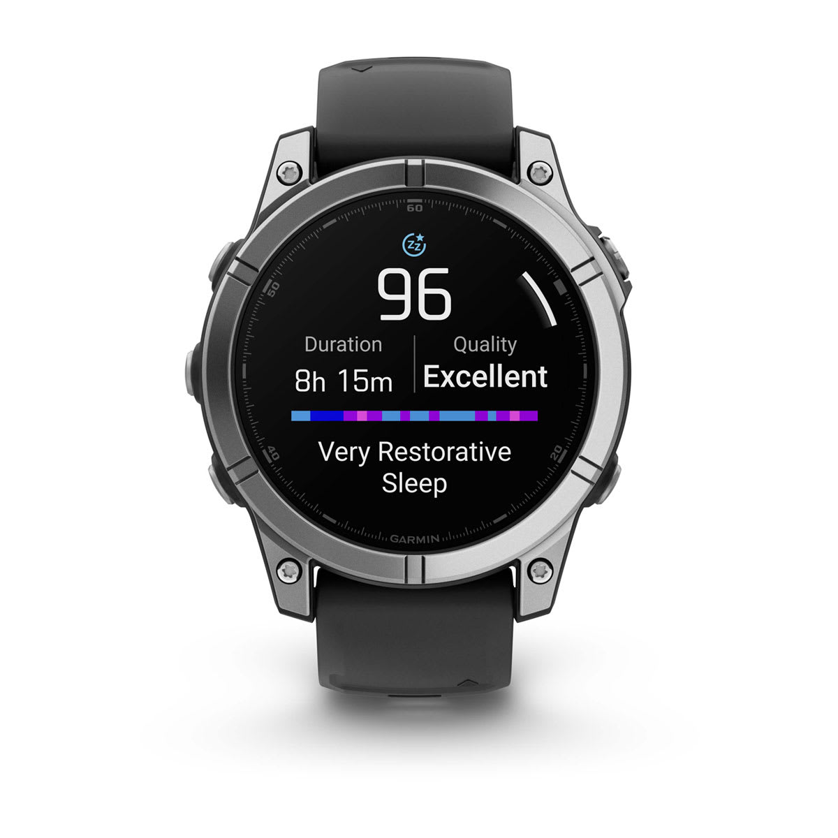Fenix E – 47 mm, AMOLED Stainless Steel with Black Silicone Band — фото 8
