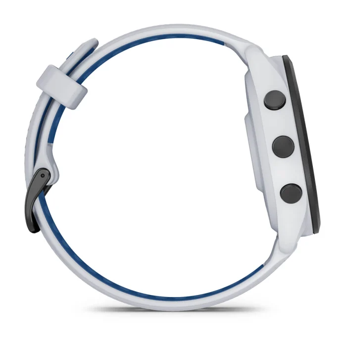Forerunner 265 Black Bezel with Whitestone Case and Whitestone/Tidal Blue Silicone Band — фото 5