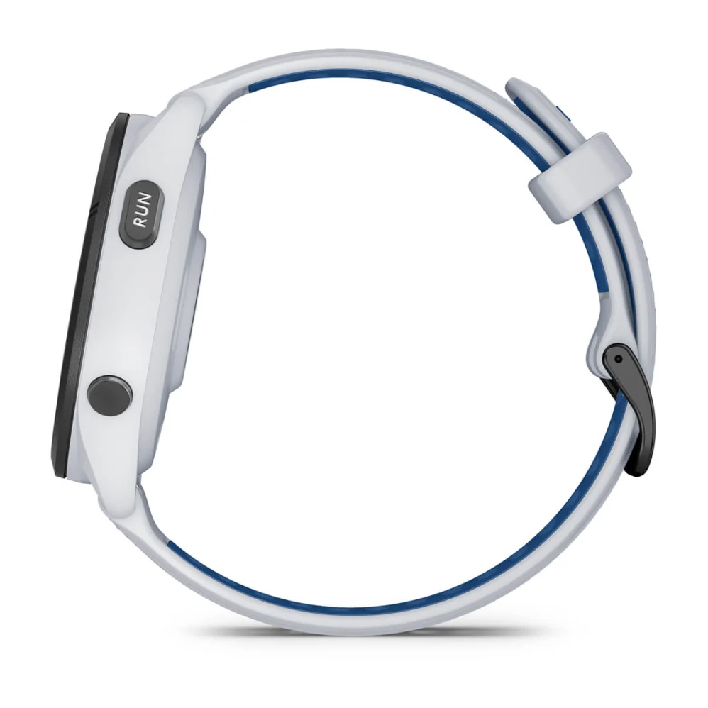 Forerunner 265 Black Bezel with Whitestone Case and Whitestone/Tidal Blue Silicone Band — фото 8