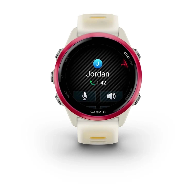 Forerunner 570 - 42mm Raspberry Aluminum with Translucent Bone/Mango Band — фото 3