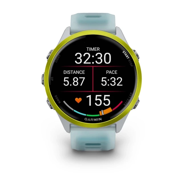 Forerunner 570 - 47mm Amp Yellow Aluminium with Translucent Whitestone/Turquoise Band — фото 5