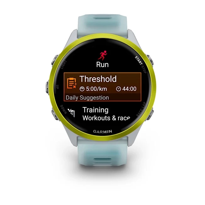 Forerunner 570 - 47mm Amp Yellow Aluminium with Translucent Whitestone/Turquoise Band — фото 8