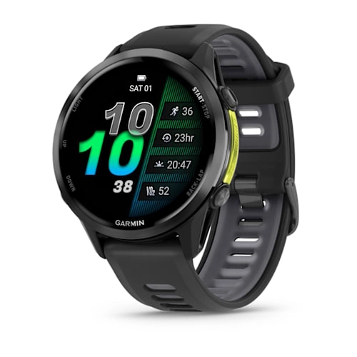 Forerunner 970 Carbon Grey DLC Titanium with Black Case and Black/Translucent Whitestone Band