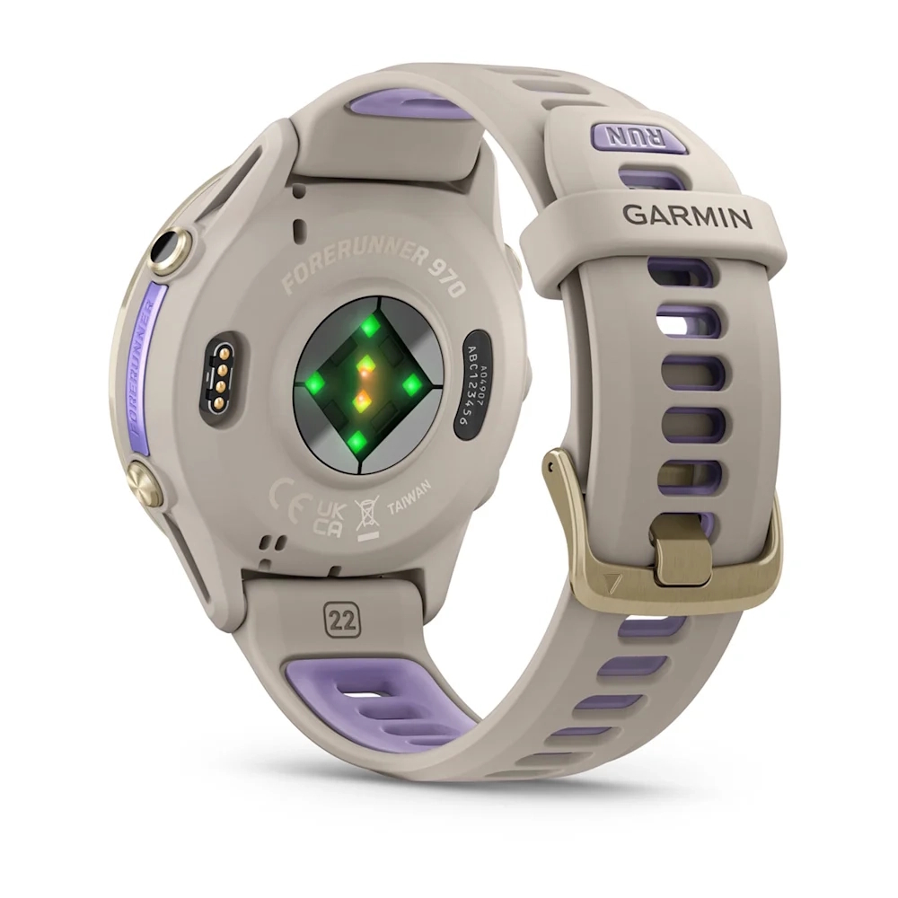 Forerunner 970 Soft Gold Titanium with French Grey Case and French Grey/Translucent Indigo Band — фото 6