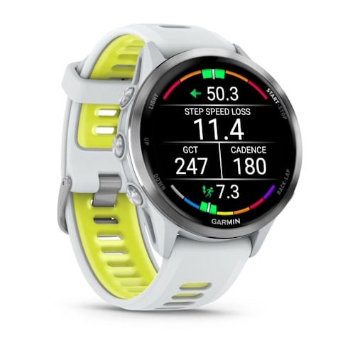 Forerunner 970 Titanium with Whitestone Case and Whitestone/Translucent Amp Yellow Band — фото 2