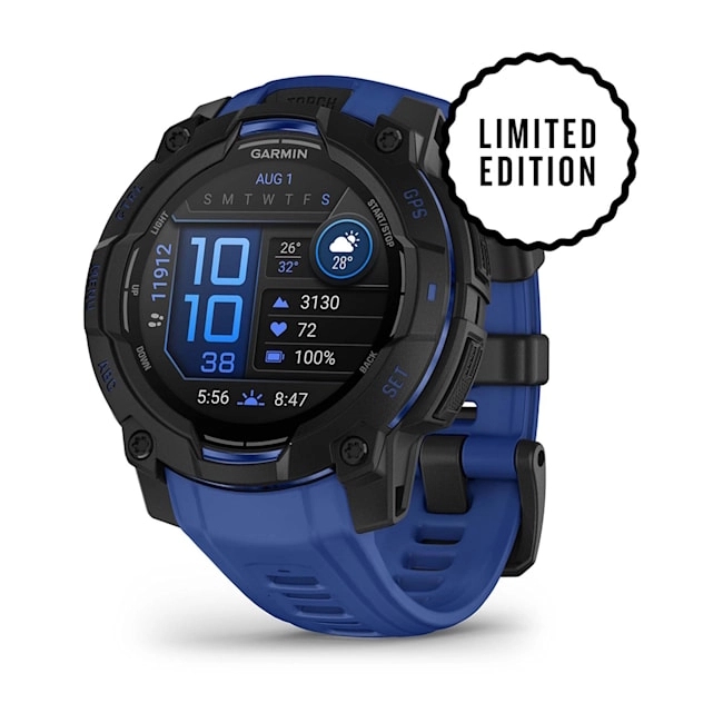 Instinct 3 – 45 mm, AMOLED Black with Bolt Blue/Black Band