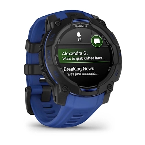 Instinct 3 – 45 mm, AMOLED Black with Bolt Blue/Black Band — фото 2