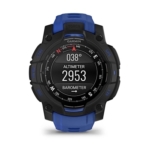 Instinct 3 – 45 mm, AMOLED Black with Bolt Blue/Black Band — фото 7