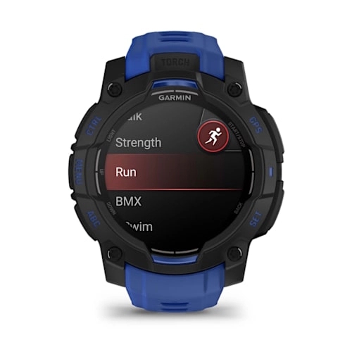 Instinct 3 – 45 mm, AMOLED Black with Bolt Blue/Black Band — фото 8