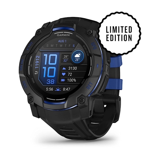 Instinct 3 – 50 mm, AMOLED Black with Black/Bolt Blue Band