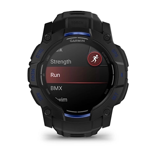 Instinct 3 – 50 mm, AMOLED Black with Black/Bolt Blue Band — фото 8