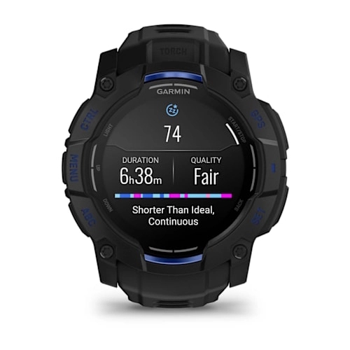 Instinct 3 – 50 mm, AMOLED Black with Black/Bolt Blue Band — фото 10