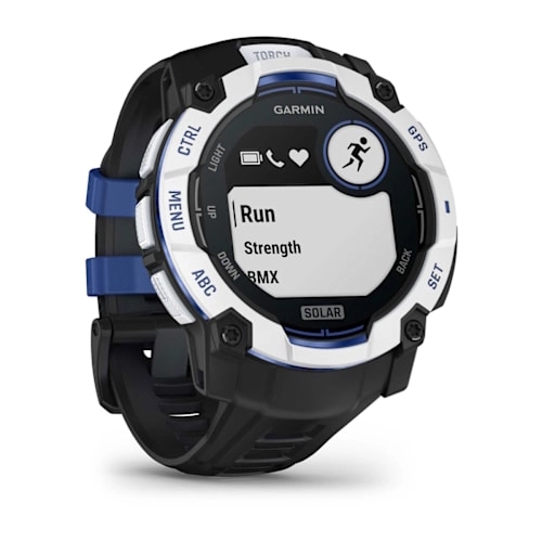 Instinct 3 – 50 mm, Solar Whitestone with Black/Bolt Blue Band — фото 2