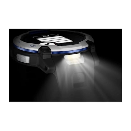 Instinct 3 – 50 mm, Solar Whitestone with Black/Bolt Blue Band — фото 5