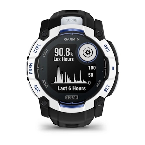 Instinct 3 – 50 mm, Solar Whitestone with Black/Bolt Blue Band — фото 8