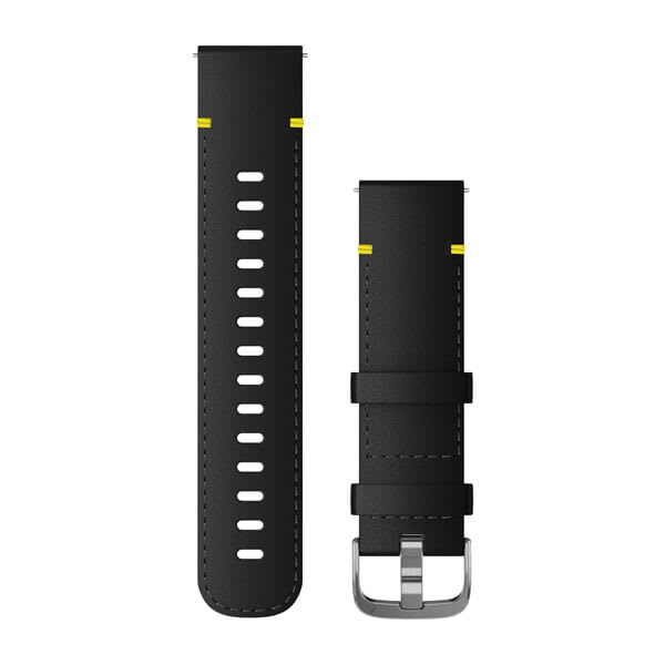 Quick Release Bands (20 mm) GARMIN QUICK RELEASE BANDS (20 MM) BLACK LEATHER WITH SILVER HARDWARE