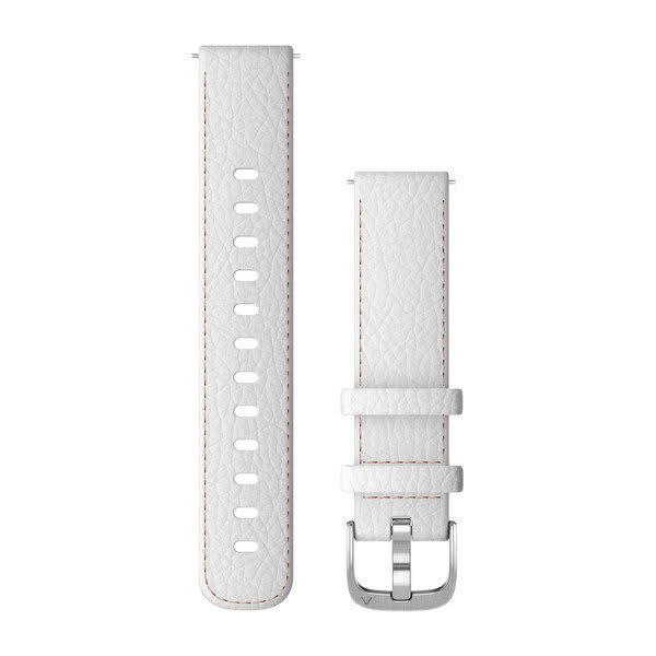 Quick Release Band 18mm White Leather with Silver Hardware