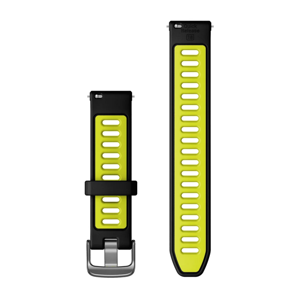 Quick Release Bands (18 mm) Black/Amp Yellow with Slate Hardware — фото 2
