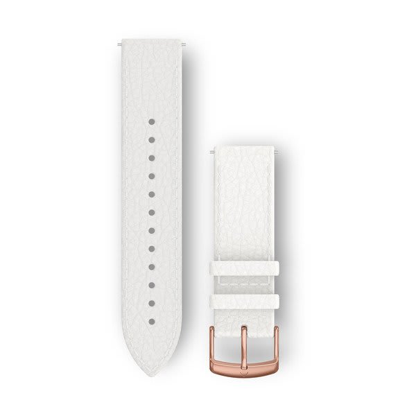 Quick Release Bands (20 mm) White Italian Leather with Rose Gold Hardware
