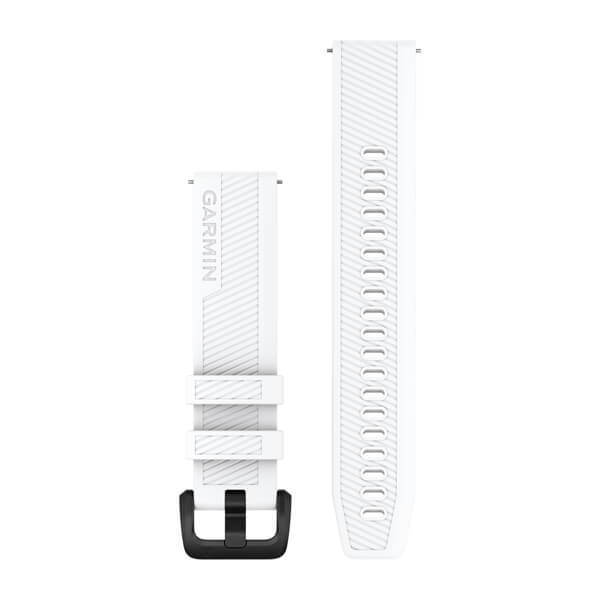 Quick Release Bands (20 mm) White with Black Stainless Steel Hardware