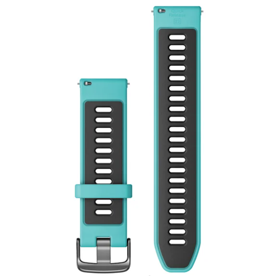 Quick Release Bands (22 mm) Aqua/Black with Slate Hardware — фото 2