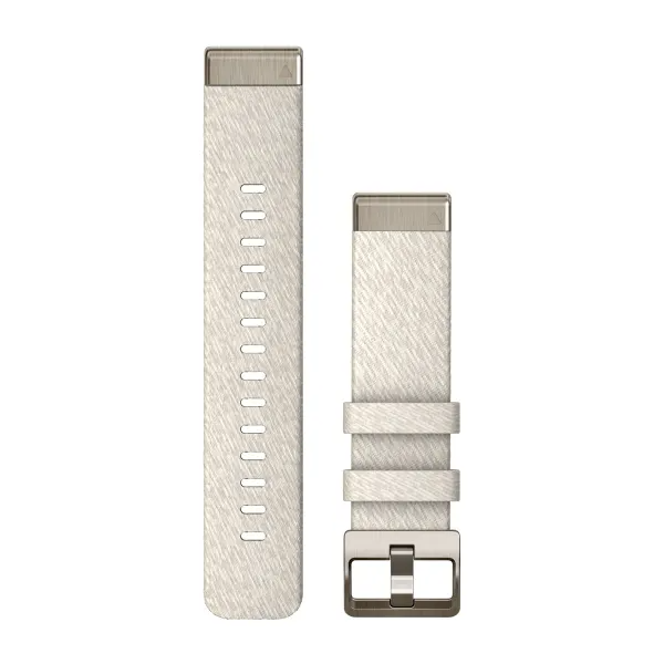 QuickFit 20 Watch Bands Cream Heathered Nylon with Soft Gold Hardware