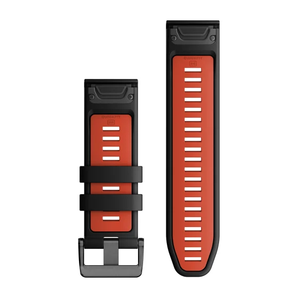 QuickFit 26 Watch Bands Black/Flame Red Silicone — фото 2