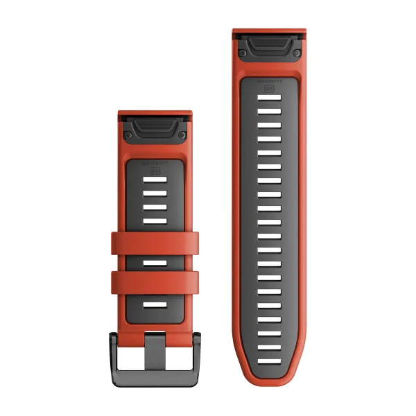 QuickFit 26 Watch Bands Flame Red/Graphite Silicone — фото 2