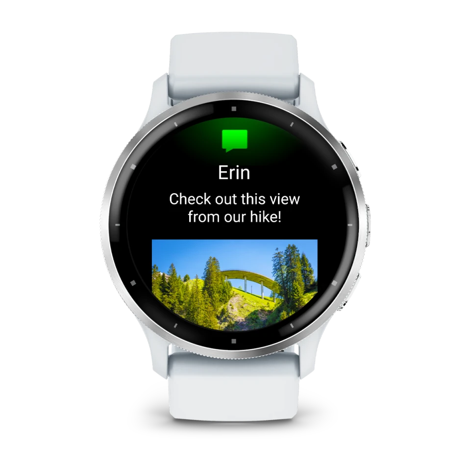 Venu 3 Silver Stainless Steel Bezel with Whitestone Case and Silicone Band — фото 2