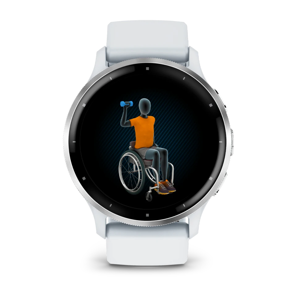 Venu 3 Silver Stainless Steel Bezel with Whitestone Case and Silicone Band — фото 7