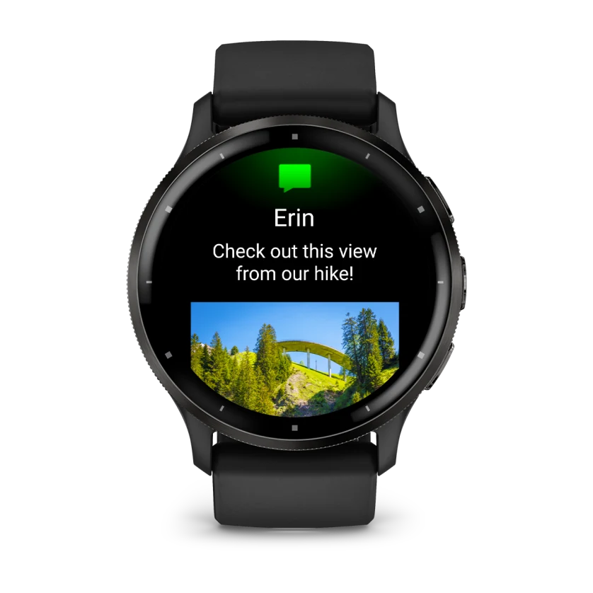 Venu 3 Slate Stainless Steel Bezel with Black Case and Silicone Band — фото 4