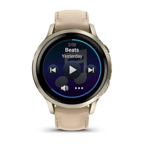 Venu 4 - 41 mm Lunar Gold with Bone Silicone Band and Light Sand Leather Band — фото 2