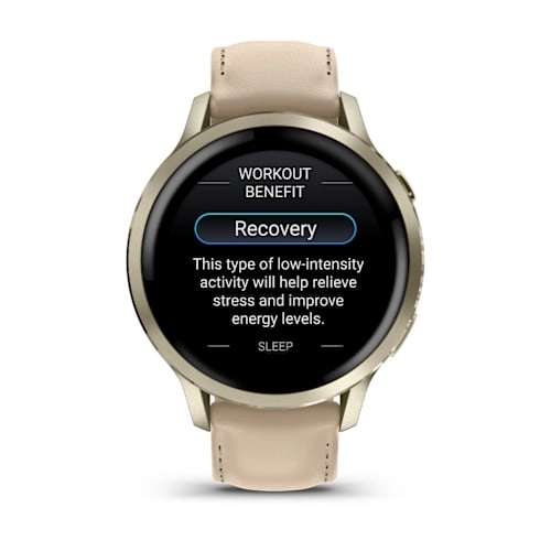 Venu 4 - 41 mm Lunar Gold with Bone Silicone Band and Light Sand Leather Band — фото 4