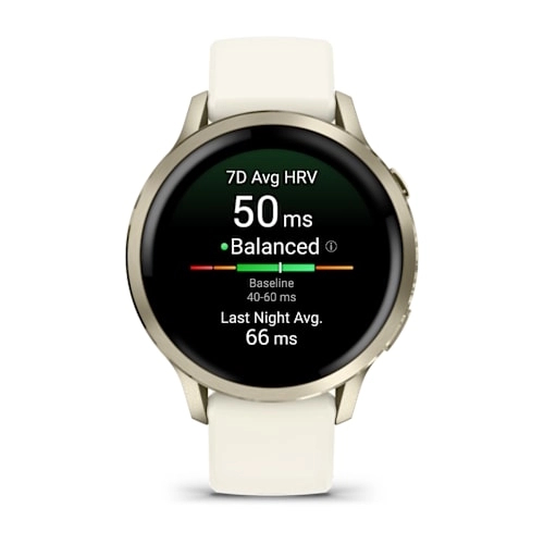 Venu 4 - 41 mm Lunar Gold with Bone Silicone Band — фото 8