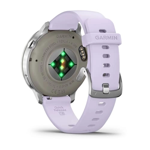 Venu 4 - 41 mm Silver with Periwinkle Silicone Band — фото 7