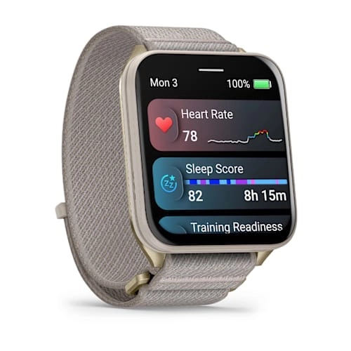 Venu X1 Soft Gold with Titanium Caseback and French Grey Nylon Band — фото 2