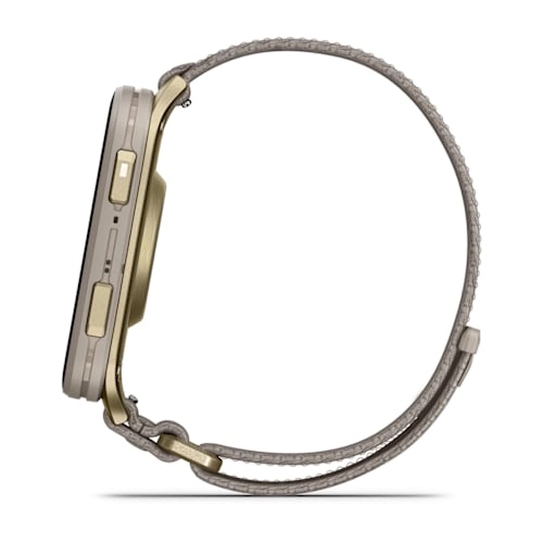 Venu X1 Soft Gold with Titanium Caseback and French Grey Nylon Band — фото 7